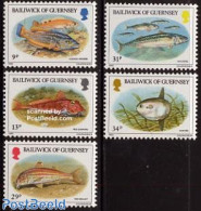 Guernsey 1985 Fish 5v, Mint NH, Nature - Fish - Vissen