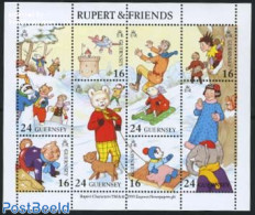 Guernsey 1993 Rupert & Friends S/s, Mint NH, Nature - Bears - Dogs - Elephants - Art - Children's Books Illustrations .. - Fumetti