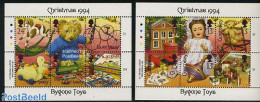 Guernsey 1994 Christmas, Toys 2 S/s, Mint NH, Nature - Religion - Sport - Transport - Various - Bears - Dogs - Ducks -.. - Christmas