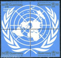 Guernsey 1995 50 Years U.N.O. 4v [+], Mint NH, History - Various - United Nations - Maps - Geografía