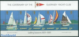 Guernsey 1991 Yachtclub S/s, Mint NH, Sport - Transport - Sailing - Sport (other And Mixed) - Ships And Boats - Segeln