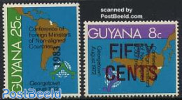 Guyana 1983 Non-aligned Countries 2v, Mint NH, Various - Maps - Geografía