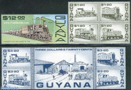 Guyana 1987 Railways 10v (1v+[+]+[-::-], Mint NH, Transport - Various - Railways - Maps - Trains