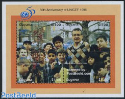 Guyana 1996 50 Years UNICEF 4v M/s, Mint NH, History - Unicef - Guyane (1966-...)