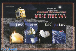 Guyana 2006 Space, Muse Itokawa 4v M/s, Mint NH, Transport - Space Exploration - Guyana (1966-...)