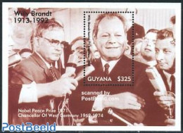 Guyana 1993 Willy Brandt S/s, Mint NH, History - Germans - Politicians - Guyane (1966-...)