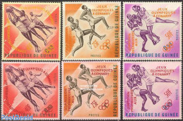 Guinea, Republic 1963 Olympic Committee 6v (3v Red, 3v Orange Overprints, Mint NH, Sport - Athletics - Basketball - Bo.. - Atletiek