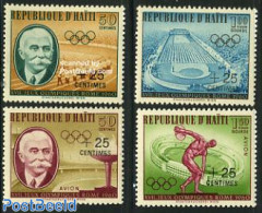 Haiti 1960 Olympic Games, Overprints 4v, Mint NH, Sport - Olympic Games - Haiti