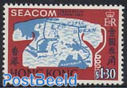 Hong Kong 1967 Seacom Cable Connection 1v, Mint NH, Science - Various - Telecommunication - Telephones - Maps - Neufs