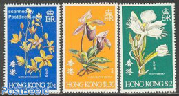 Hong Kong 1977 Orchids 3v, Mint NH, Nature - Flowers & Plants - Orchids - Ungebraucht