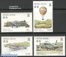 Hong Kong 1984 Aviation 4v, Mint NH, Transport - Balloons - Aircraft & Aviation - Neufs