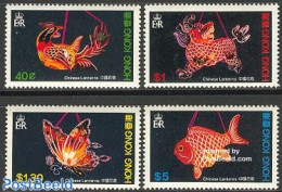 Hong Kong 1984 Lanterns 4v, Mint NH, Nature - Butterflies - Fish - Ongebruikt