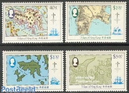Hong Kong 1984 Maps 4v, Mint NH, Various - Maps - Neufs