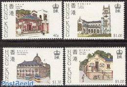 Hong Kong 1985 Historic Buildings 4v, Mint NH, Religion - Transport - Various - Churches, Temples, Mosques, Synagogues.. - Neufs