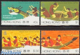 Hong Kong 1985 Dragon Boat Festival 4v, Mint NH, Transport - Various - Ships And Boats - Folklore - Nuovi