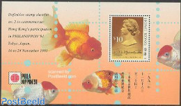 Hong Kong 1991 Philanippon S/s, Mint NH, Nature - Transport - Fish - Philately - Ships And Boats - Unused Stamps