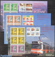 Hong Kong 1997 Hong Kong 97 3 S/s, Mint NH, Transport - Mail Boxes - Stamps On Stamps - Railways - Ships And Boats - Unused Stamps