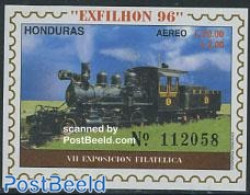 Honduras 1996 Exfilhon, Railways S/s, Mint NH, Transport - Railways - Trains