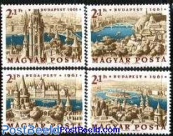 Hungary 1961 Budapest Expo 4v, Mint NH, Religion - Churches, Temples, Mosques, Synagogues - Art - Bridges And Tunnels - Unused Stamps