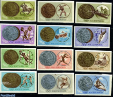 Hungary 1965 Olympic Winners 12v Imperforated, Mint NH, Nature - Sport - Horses - Athletics - Fencing - Football - Gym.. - Unused Stamps