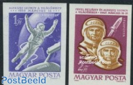 Hungary 1965 Woschod 2 2v Imperforated, Mint NH, Transport - Space Exploration - Nuovi