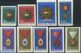 Hungary 1966 Decorations 9v Imperforated, Mint NH, History - Decorations - Ongebruikt