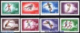 Hungary 1966 European Athletic Games 8v, Mint NH, History - Sport - Europa Hang-on Issues - Athletics - Sport (other A.. - Neufs