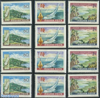 Hungary 1968 Balaton Lake 12v From Booklets, Mint NH, Nature - Sport - Transport - Various - Wine & Winery - Sailing -.. - Unused Stamps