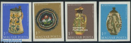 Hungary 1968 Stamp Day 4v Imperforated, Mint NH, Stamp Day - Art - Art & Antique Objects - Ceramics - Neufs