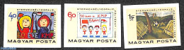 Hungary 1968 Communist Party 3v Imperforated, Mint NH, Scouting - Children Drawings - Ongebruikt