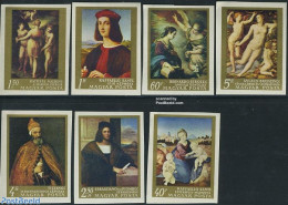 Hungary 1968 Italian Paintings 7v Imperforated, Mint NH, Art - Paintings - Raphael - Unused Stamps
