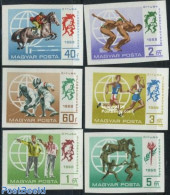 Hungary 1969 Fivecamp 6v Imperforated, Mint NH, Nature - Sport - Horses - Athletics - Fencing - Shooting Sports - Spor.. - Ungebraucht