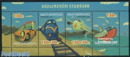 Hungary 2008 Traffic 4v M/s, Mint NH, Transport - Automobiles - Aircraft & Aviation - Railways - Ships And Boats - Nuevos