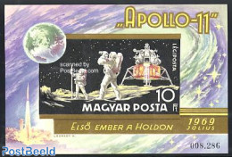 Hungary 1969 Moonlanding S/s Imperforated, Mint NH, Transport - Space Exploration - Nuovi