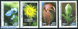 India 1982 Himalaya Flowers 4v, Mint NH, Nature - Flowers & Plants - Unused Stamps