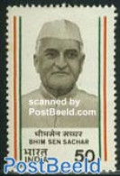 India 1986 B.S. Sachar 1v, Mint NH, History - Politicians - Nuovi