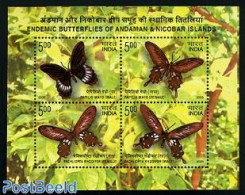 India 2008 Butterflies S/s, Mint NH, Nature - Butterflies - Unused Stamps