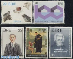 Ireland 1983 Mixed Issue 5v, Mint NH, Nature - Religion - Various - Animals (others & Mixed) - Cattle - Dogs - Sea Mam.. - Ongebruikt