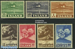 Iceland 1948 Hekla Volcano 7v, Mint NH, History - Geology - Unused Stamps