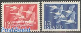 Iceland 1956 Nordic Issue, Swans 2v, Mint NH, History - Nature - Various - Europa Hang-on Issues - Birds - Ducks - Joi.. - Ungebraucht