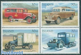 Iceland 1992 Postal Cars 4v [+], Mint NH, Transport - Post - Automobiles - Nuevos
