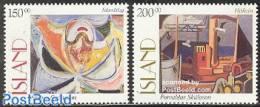 Iceland 1997 Paintings 2v, Mint NH, Transport - Ships And Boats - Art - Modern Art (1850-present) - Ongebruikt