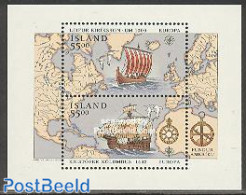 Iceland 1992 Europa, Discovery Of America S/s, Mint NH, History - Transport - Various - Europa (cept) - Explorers - Sh.. - Neufs