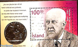 Iceland 2002 H.K. Laxness S/s Printed With Gold, Mint NH, History - Nobel Prize Winners - Art - Authors - Handwriting .. - Ongebruikt