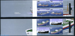 Iceland 2007 Cargo Ships 2x4v In Booklets (2), Mint NH, Transport - Stamp Booklets - Ships And Boats - Neufs