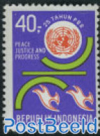Indonesia 1970 25 Years United Nations 1v, Mint NH, History - Nature - United Nations - Birds - Pigeons - Indonesia