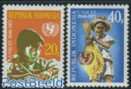 Indonesia 1971 UNICEF 2v, Mint NH, History - Science - Various - Unicef - Education - Agriculture - Landwirtschaft