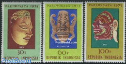 Indonesia 1973 Tourism 3v, Mint NH, Various - Folklore - Tourism - Art - Art & Antique Objects - Indonesia