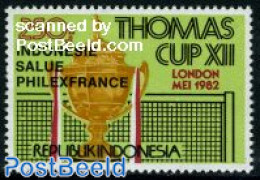 Indonesia 1982 Thomas Cup 1v (with Black Overprint), Mint NH, Sport - Badminton - Sport (other And Mixed) - Badminton