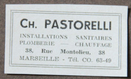 Publicité : Ch.Pastorelli, Installations Sanitaires, Plomberie, Chauffage, à Marseille, 1951 - Advertising